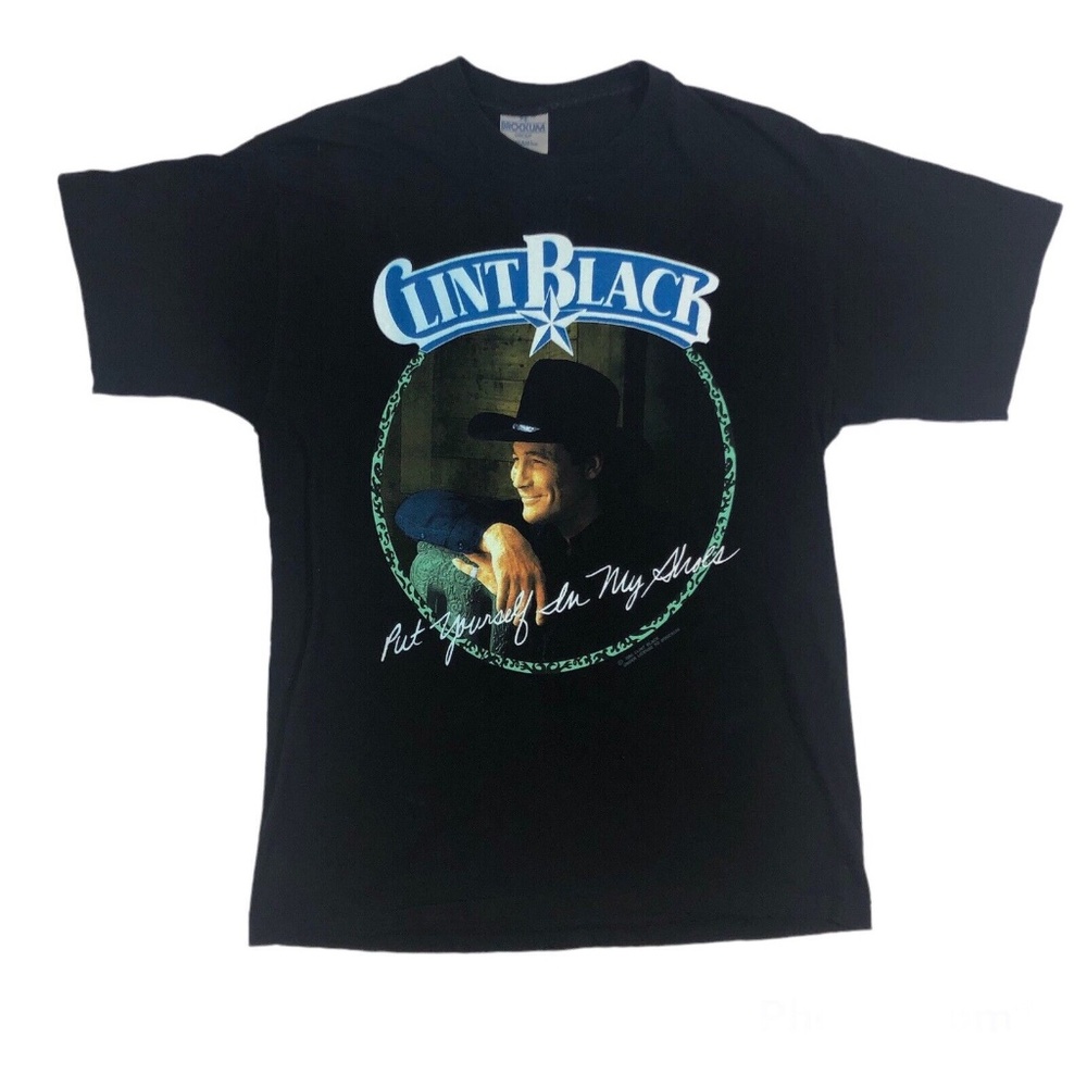 Vintage 90s Clint Black Put Yourself In My Shoes Country Music Brockum T-Shirt S